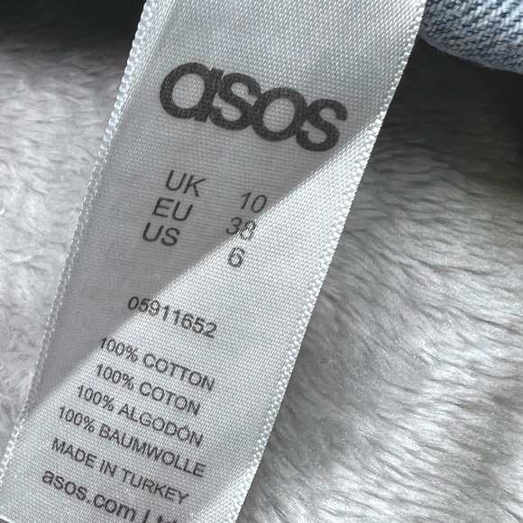 ASOS Womens Size 6 Denim Mini Skirt Blue Jean Raw Hem Casual Summer Festival - Picture 5 of 13